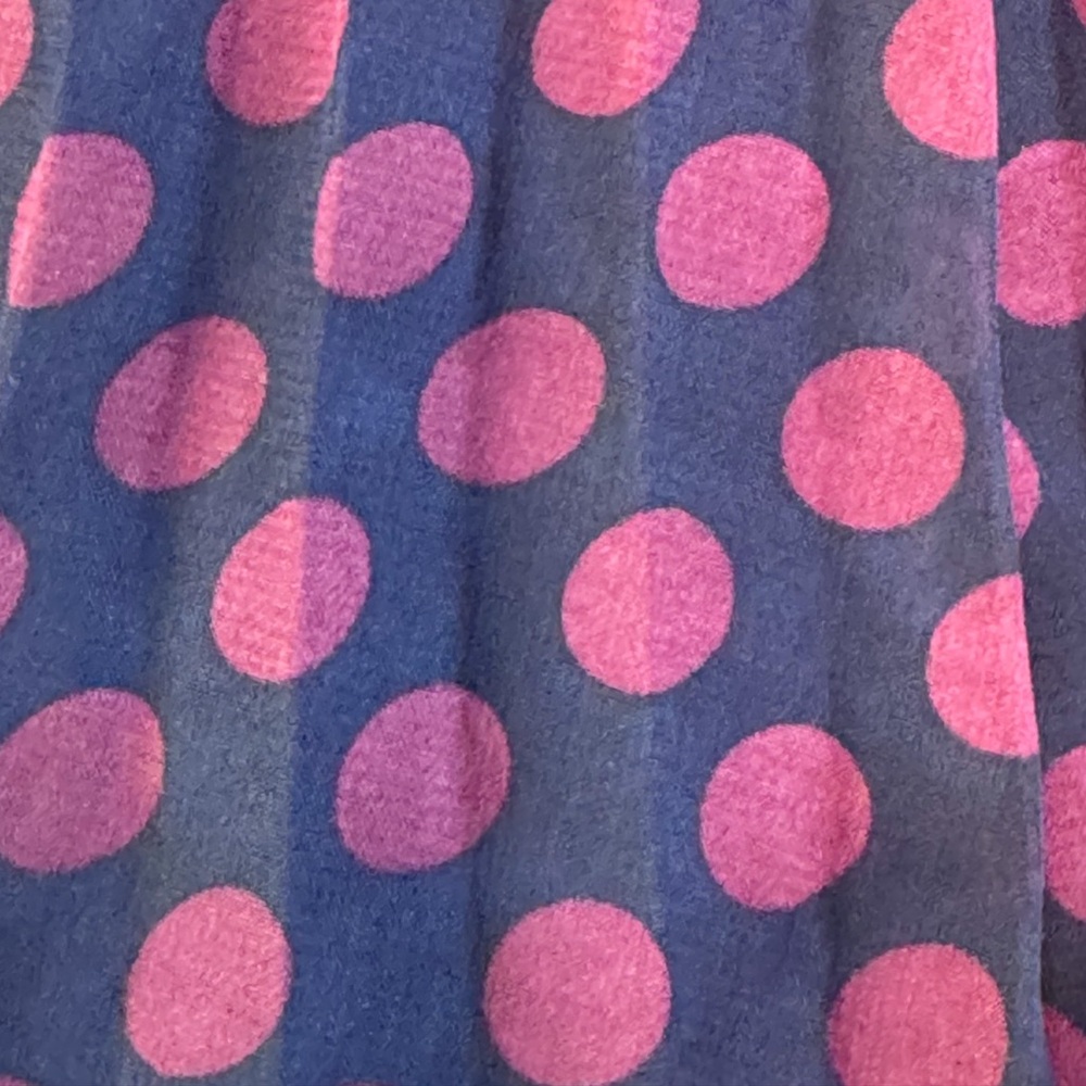 She’s Cool Pleated Polka Dot Skirt 1X Purple Pink Chiffon Midi Elastic Waist - Picture 8 of 13